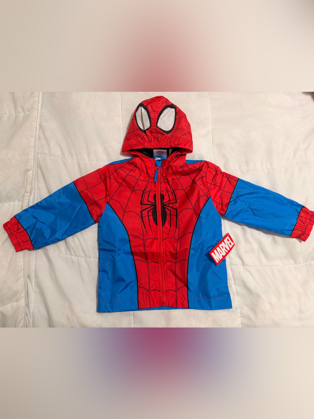 Marvel Spider-Man Red and Blue Hooded Costume Jacket